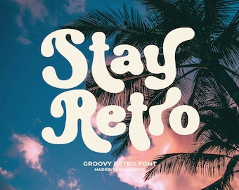 Stay Retro フォント: グルーヴィーなセリフ、モダンなボヘミアンスタイル