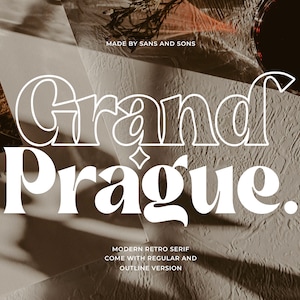 Grand Prague - police Serif rétro, police Canva, police Procreate, police moderne, police bohème, police de logo, police Groovy, police Cricut, police Silhouette
