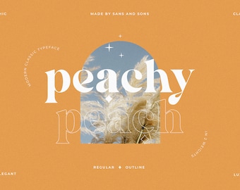 Peach - Wedding Font, Logo Font, Modern Font, Boho Font, Branding Font, Farmhouse Font, Cricut Font, Procreate Font, Logo Font, Retro Font