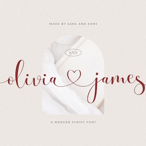 Olivia James - romantisch lettertype, kalligrafielettertype, moderne kalligrafie, hartlettertypen, bruiloftlettertype, uitnodigingslettertype, scriptlettertype, Cricut-lettertype