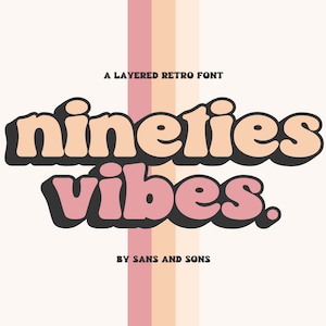 Jaren negentig Vibes - retro lettertype, lettertype boho, lettertype bruiloft, lettertype logo, lettertype Canva, lettertype Groovy, lettertype Cricut, lettertype Silhouette, lettertype Procreate