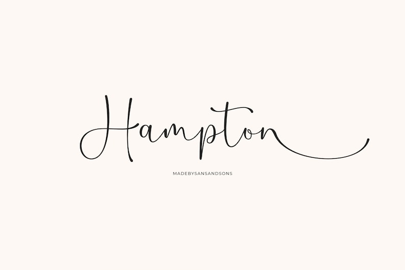 Hampton Inn Cursive Allurette Calligraphy Font: Modern Script, Wedding & Cricut Font - Etsy