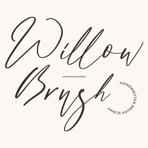 Willow Brush: fuente caligráfica, fuente script, fuente para bodas, fuente moderna, fuente manuscrita, fuente Cricut, fuente para logotipos, fuente para Cricut