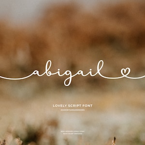 Fuente Abigail Script: fuente encantadora, fuente caligráfica, fuente manuscrita, fuente femenina, fuente Cricut, fuente para bodas, fuente moderna, fuente Canva