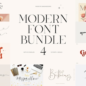 May include: A digital design featuring a modern font bundle with 10 font families, 12 fonts, and bonus elements. The design includes various font styles, such as "Fragile", "Silver Future", and "Stay Kind", with a neutral background.