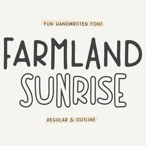 Farmland Sunrise: fuente Sans manuscrita, fuente fina, fuentes para Cricut, fuentes de estilo rústico, fuente alta, fuente campestre, fuentes Procreate, fuente boho