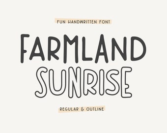 Farmland Sunrise Font: Handwritten Sans Serif, Cricut & Procreate Fonts