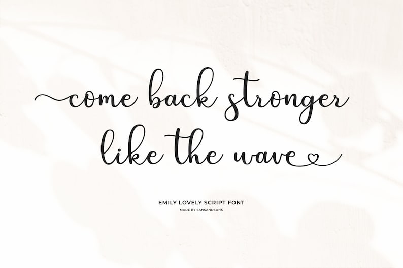 Emily Script Font: Elegant Calligraphy, Wedding & Cricut Font - Etsy