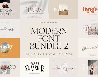 Modern Font Bundle Vol. 2 - Fonts for Crafters, Cricut Fonts, Procreate Fonts, Canva Fonts, Farmhouse Fonts, Logo Font, Boho Fonts