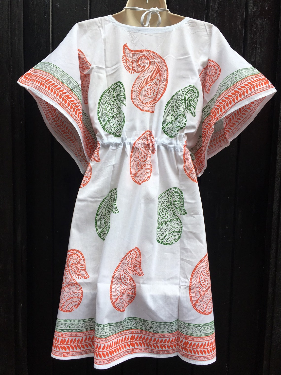 white cotton caftan