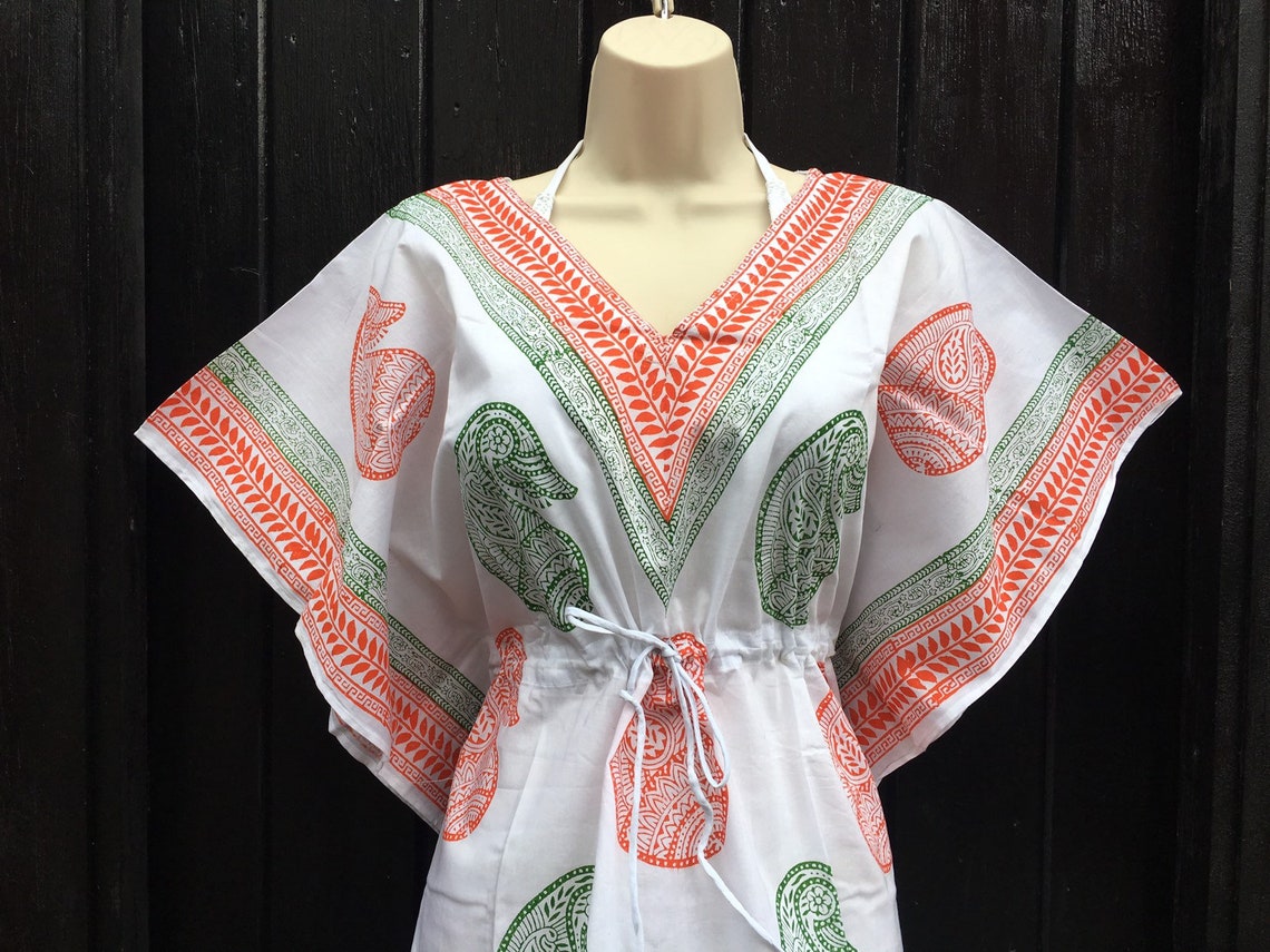 white cotton caftan