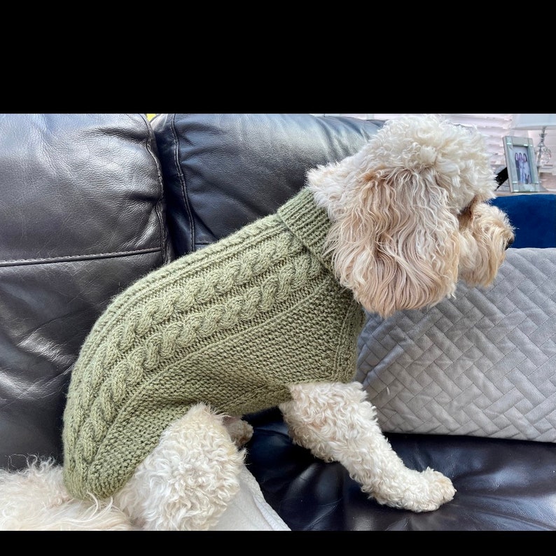 Hand Knitted Aran Style Dog Jumper Etsy