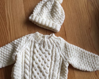 Aran style Baby sweater