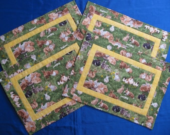 Bunnies in the Field Placemats - set of Four