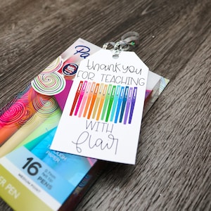 Thank you for teaching with flair | Teacher appreciation printable tags | Teacher Appreciation | Teacher Gifts | Teacher Gift Tags