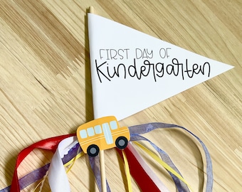 First day of kindergarten pennant flag | Back to School Printable