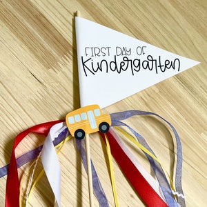 First day of kindergarten pennant flag | Back to School Printable