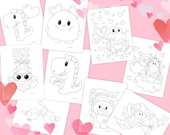Valentines Day coloring (print + digital)| Valentines Activity | Valentines Coloring Sheets | Kids Worksheets