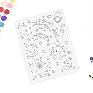 Outer Space Coloring Page | Digital Coloring Pages | Coloring Pages | Coloring | Ipad Coloring | Binder Covers