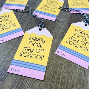 Happy first day pencil gift tag- back to school | Back to School Printable