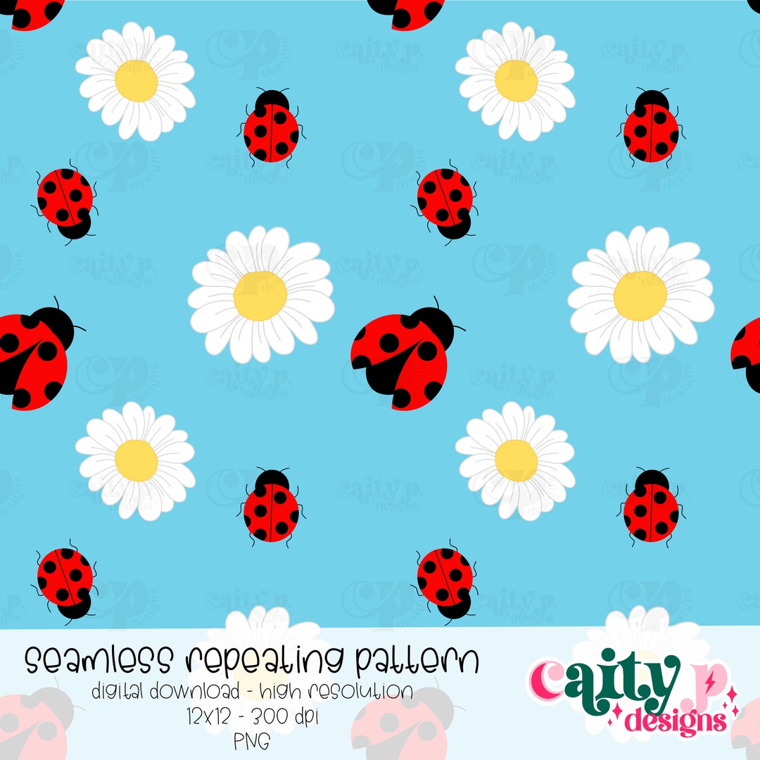 Ladybug Seamless Pattern | Digital Paper | Sublimation for Fabric ...