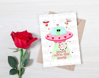 hors de ce monde | Carte de Saint-Valentin | Cartes Punny