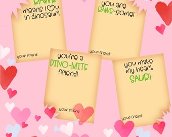 Dinosaur Valentine’s Day Cards | Valentines Day Cards | Classroom Cards | Classroom Valentines