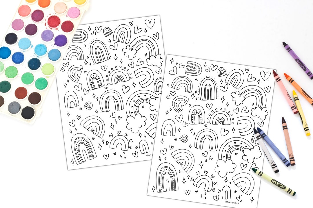 Rainbow Coloring Page  please Read Item Description for