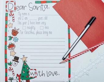 Letter to Santa| Christmas Activity | Winter Activity | Kids Activity | Kids Worksheets | Christmas Fun