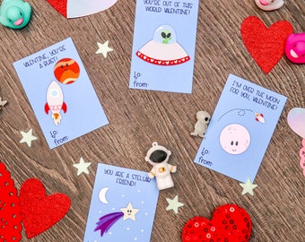 space themed valentines cards