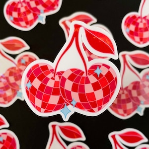 Disco Cherries sticker | Disco Cherries | holographic disco | laptop sticker | water bottle sticker | cute sticker | funny sticker