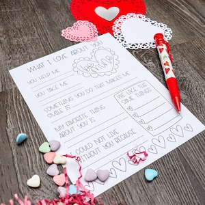 what I like about you valentines activity | Valentines Activity | Valentines Day Coloring | Kids Worksheets