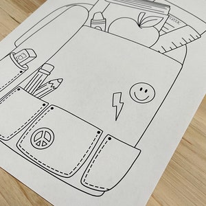 Back to school coloring pages & iPad coloring pages | Back to School Printable image 7
