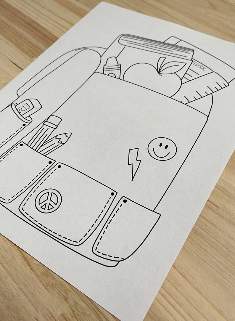 Back to school coloring pages & iPad coloring pages | Back to School Printable image 7
