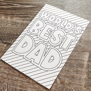 Worlds best dad | Fathers Day Card | Printable | Activity | Kids Activity
