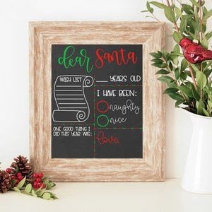 Lieber Weihnachtsmann Printable| Weihnachten Printable | Weihnachtsdekor