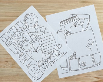 Back to school coloring pages & Ipad coloring pages | Back to School Printable