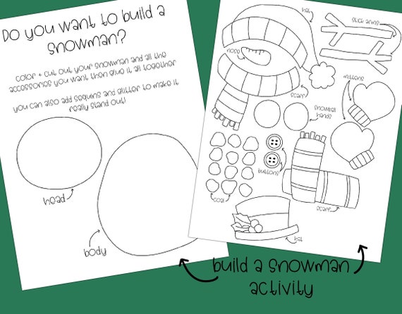 Build a Snowman Activity please Read Item Description for