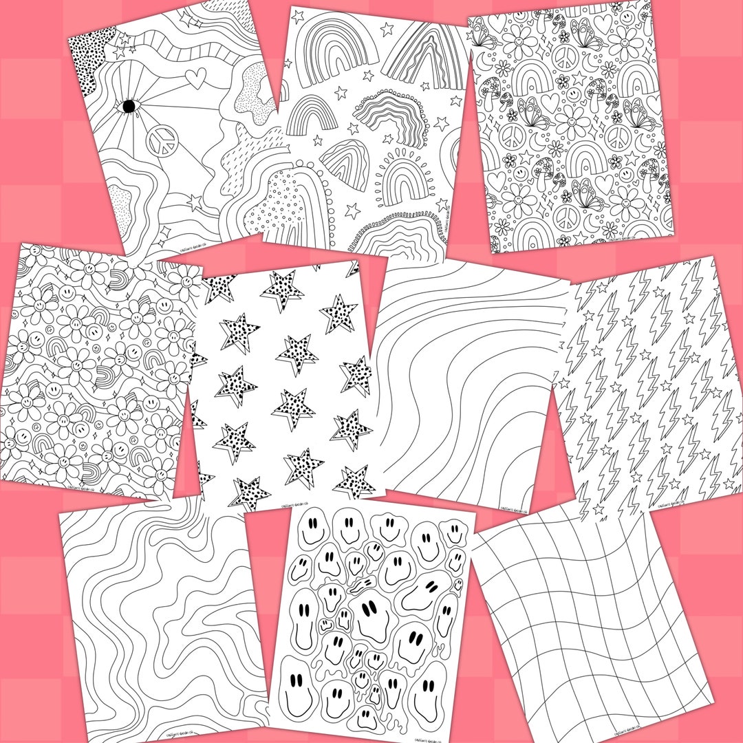 Aesthetic Coloring Pages | iPad Coloring Pages | Digital Coloring Pages