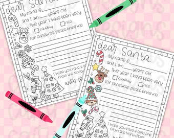 Santa Letter to color | Winter Activity | Kids Activity | Christmas Activity | Kids Worksheets