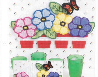 Bucilla Plastic Canvas Kit Plant Holder Planter Cover Complete Unopened NIP Straw Parquet