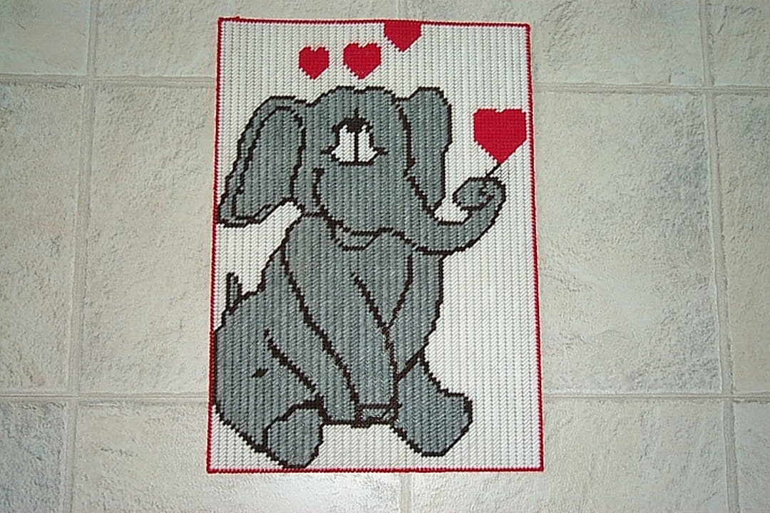 Plastic Canvas Digital PDF Pattern Valentine Elephant Designed by ...
