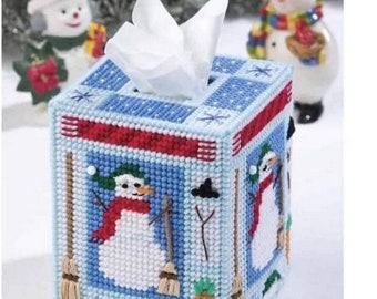 Plastic Canvas Digital PDF Pattern Christmas Chapel Tissue Box Cover 10 ...