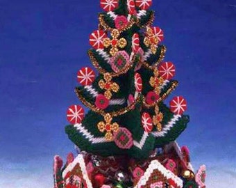 プラスチックキャンバスデジタルPDFパターンクリスマスツリーキャンディホルダー