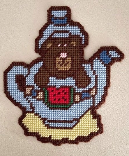 Plastic Canvas Digital PDF Pattern Teapot Bear Designed by Myself - Etsy