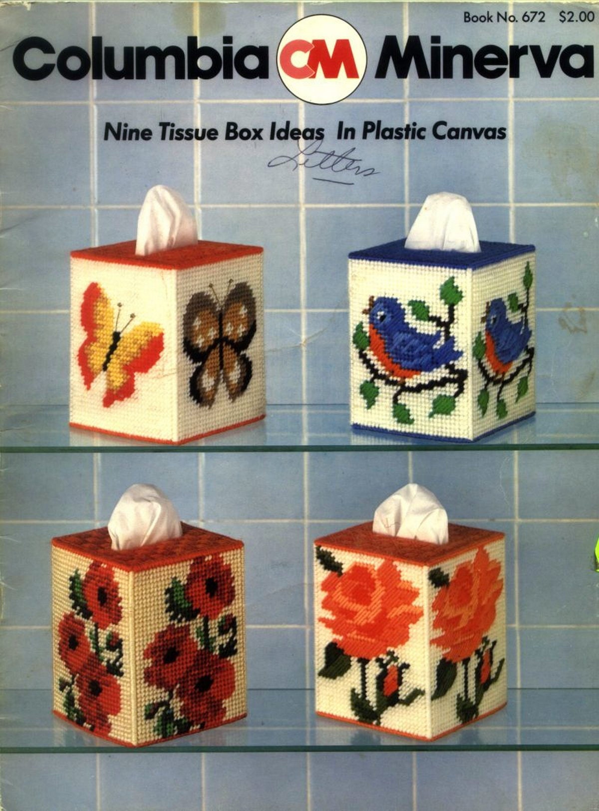 Plastic Canvas Flower Tissue Box Covers Vintage Flower Patterns PDF Plastic  Canvas Pattern 7 Mesh Pattern 