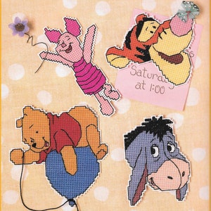 Plastic Canvas Digital PDF Vintage Leaflet Patterns Pooh Magnets for You 10 or 14 Count Plastic Canvas