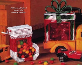 プラスチックキャンバスデジタルPDFパターンクリスマスキャンディボックス