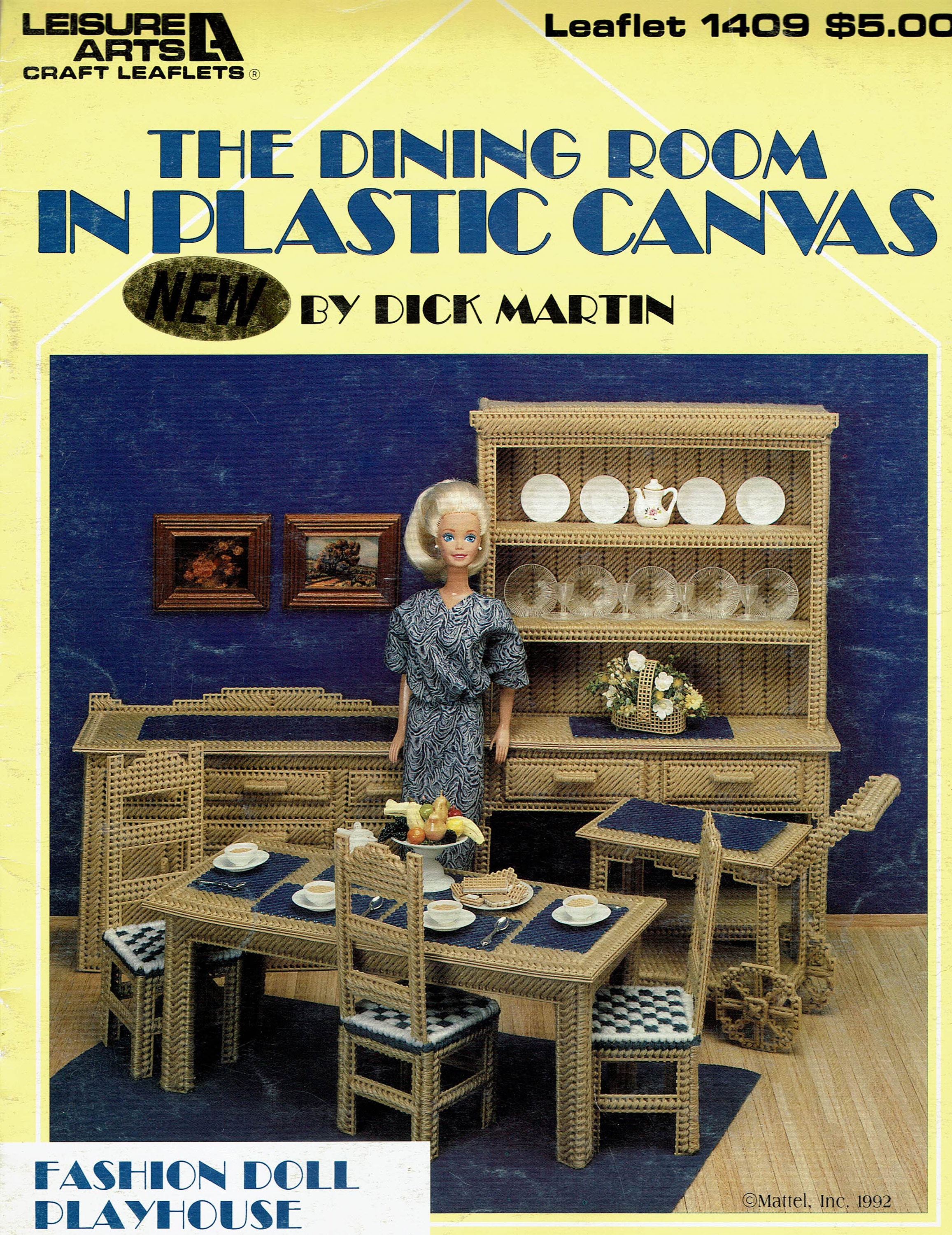 Plastic Canvas Digital PDF Pattern Leaflet Barbie Fashion Doll The Dining Room