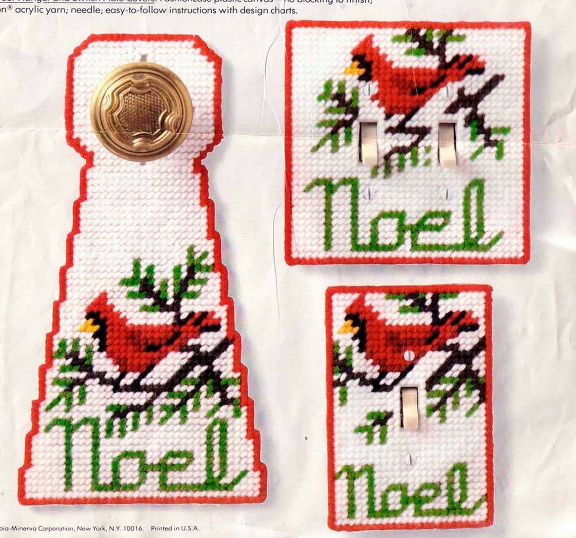 Plastic Canvas Digital PDF Pattern Cardinal Christmas Set Etsy